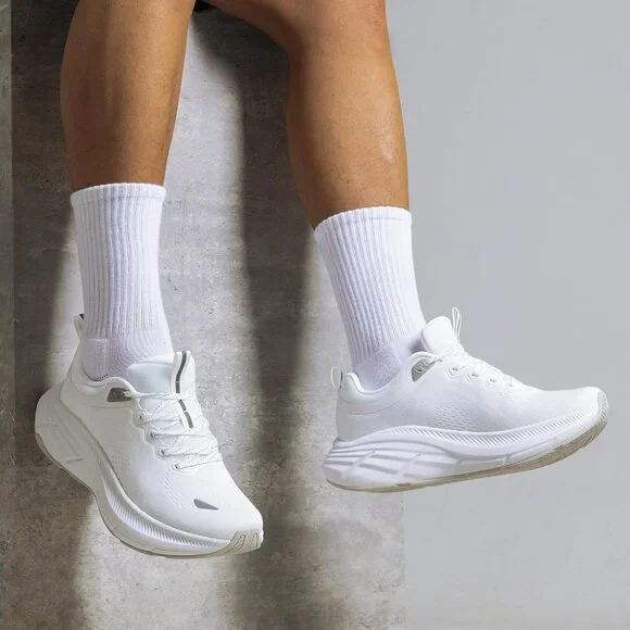 Men's White Shoes Running Tennis CushioningGym Workout Comfortable Sneakers